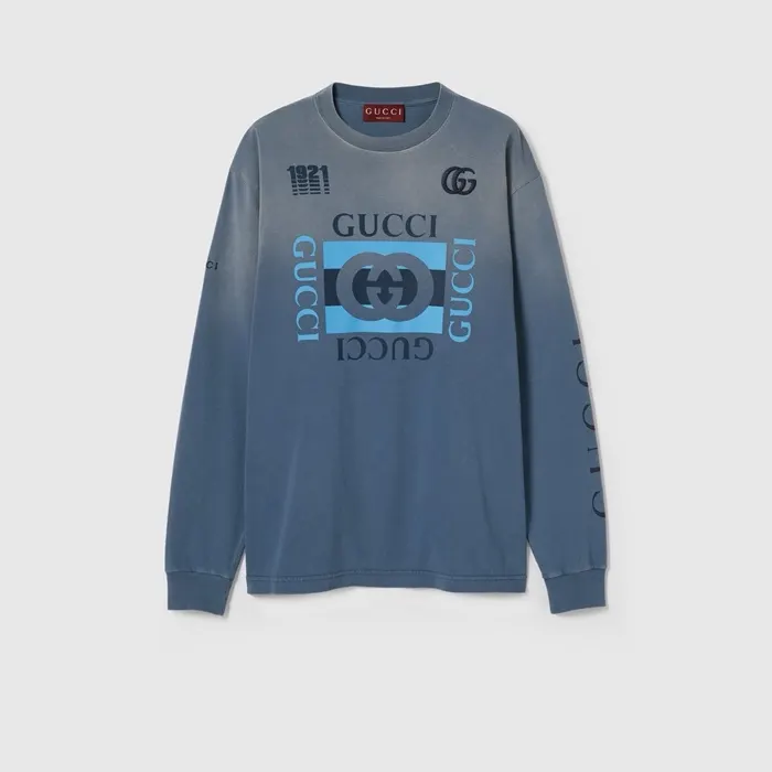 구찌 Printed cotton jersey T shirt ‎833825 XJHDA 4969 명품 | 명품하우스