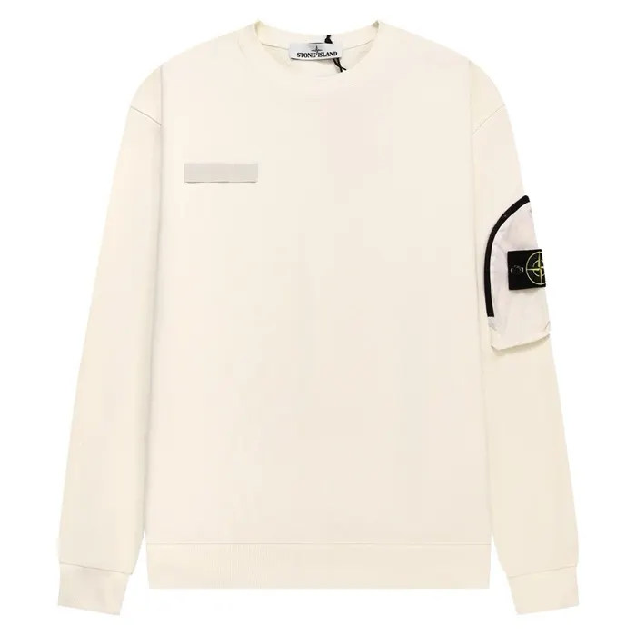 스톤아일랜드6100003 COTTON FLEECE 지퍼 소매 포켓 크루넥 스웨터 명품 | 명품하우스
