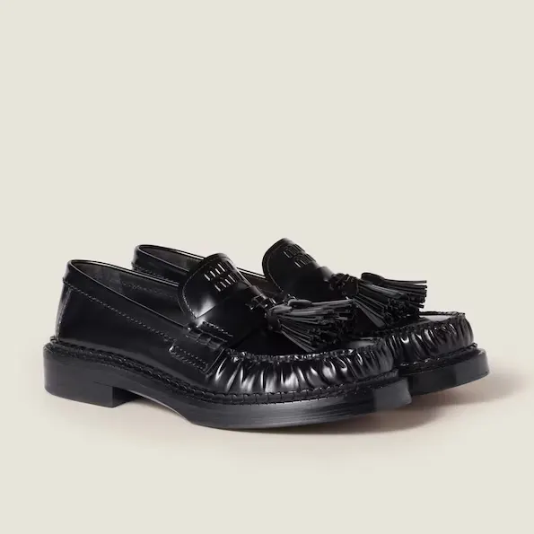 미우미우 Tassel loafers in polished leather 5D497E 055 F0002 F 030 명품 | 명품하우스