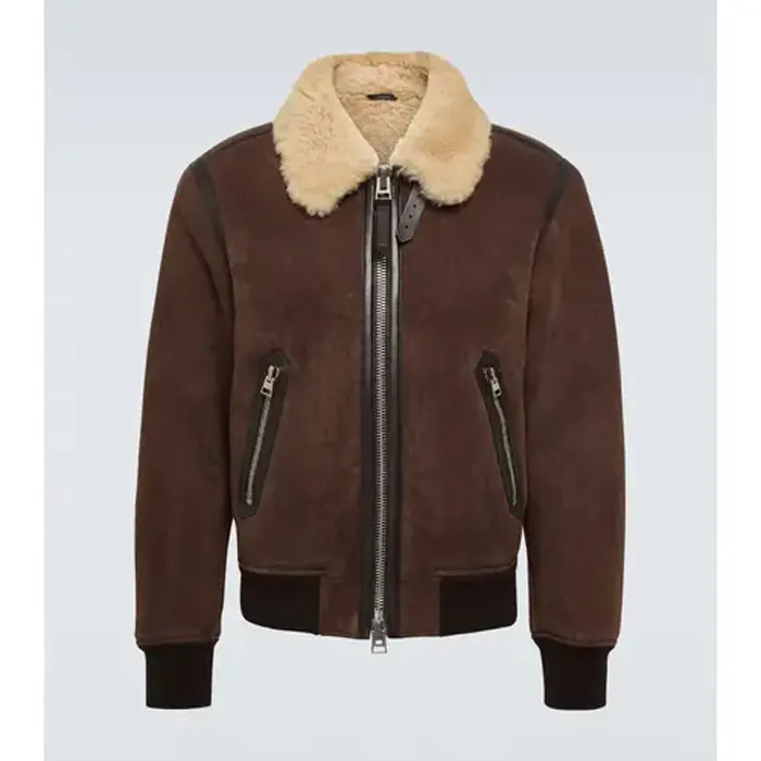 톰 포드 남성 레더 자켓 Shearling trimmed leather blouson P00945393 명품 | 명품하우스