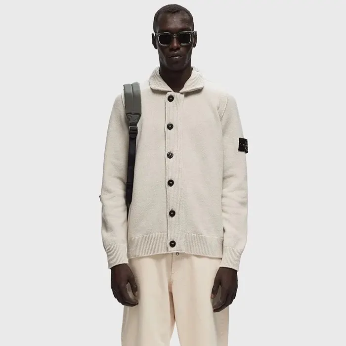 스톤 아일랜드 5100047 LAMBSWOOL Button up jumper with felt trims K2S155100047S00A3V009A 명품 | 명품하우스
