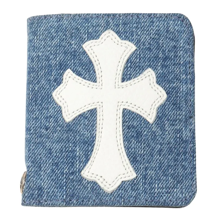 크롬하츠 St. Barth Exclusive Denim Cross Patch Bifold Wallet 명품 | 명품하우스