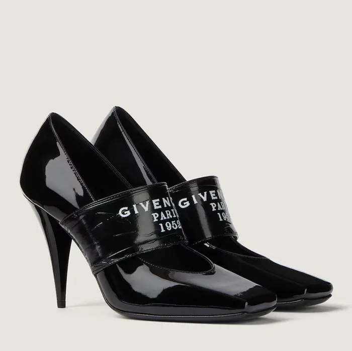 지방시 Sliced Square GIVENCHY Tape pumps in patent leather BE404JE2F6 001 명품 | 명품하우스