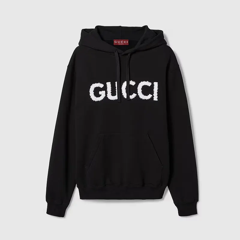 Gucci 구찌 자수 디테일의 코튼 저지 후드 스웨트셔츠 2color 788771 XJG4A 1000 명품 | 명품하우스