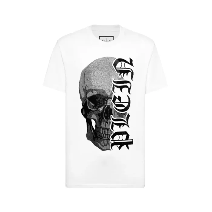 필립 플레인 Round Neck T Shirt Gothic Plein Stones AAEC MTK8733 PJY002N 01 명품 | 명품하우스