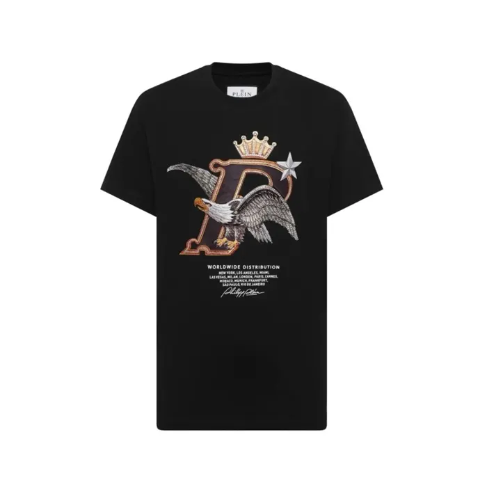 플립 플레인 Round Neck T Shirt Eagle Plein Worldwide AAEC MTK8654 PJY002N 02 명품 | 명품하우스