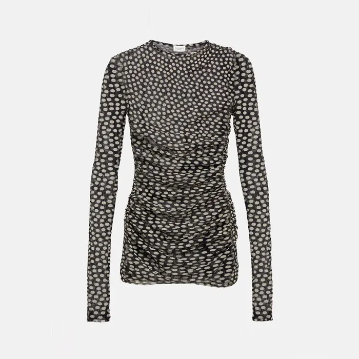생로랑 Black Polka Dot Ruffled Dress 781869 명품 | 명품하우스
