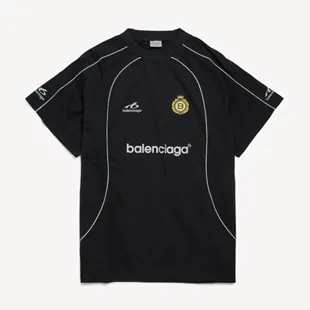 발렌시아가 Men's Soccer Oversized T shirt in Black A003GLTUVZ51000 명품 | 명품하우스