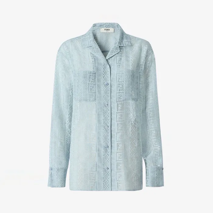 펜디 Light blue silk blend burnout shirt FS8360AWA2F1W17 명품 | 명품하우스