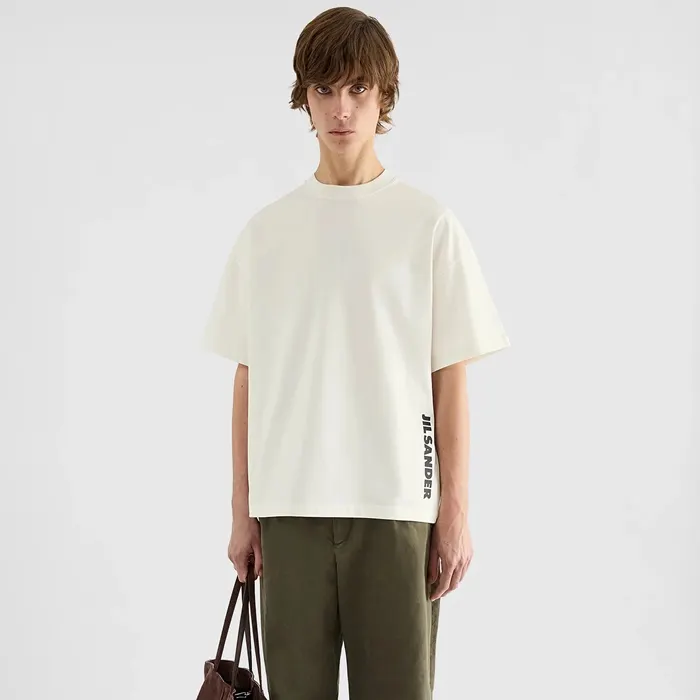 질 샌더 Crew Neck T Shirt With Printed Logo J22GC0277J20347 명품 | 명품하우스