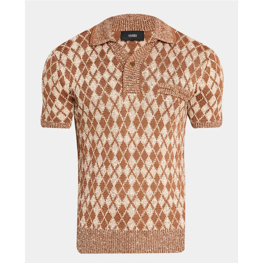 아미리 Argyle Short Sleeve Polo Sweater 명품 | 명품하우스